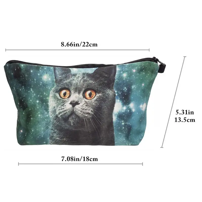 New 3D Kittens Printed Female Storage Makeup Bags Women Girls Clutch Bags Cute Cartoon Cat Travel Container Cosmetic Case