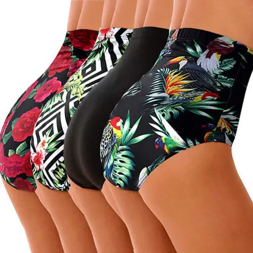 Sexy Women G-String Brazilian Thongs High Waist Bikini Bottoms Swimwear Swimsuit Tankini Bottom Swimsuit Swimming Suit Plus Size