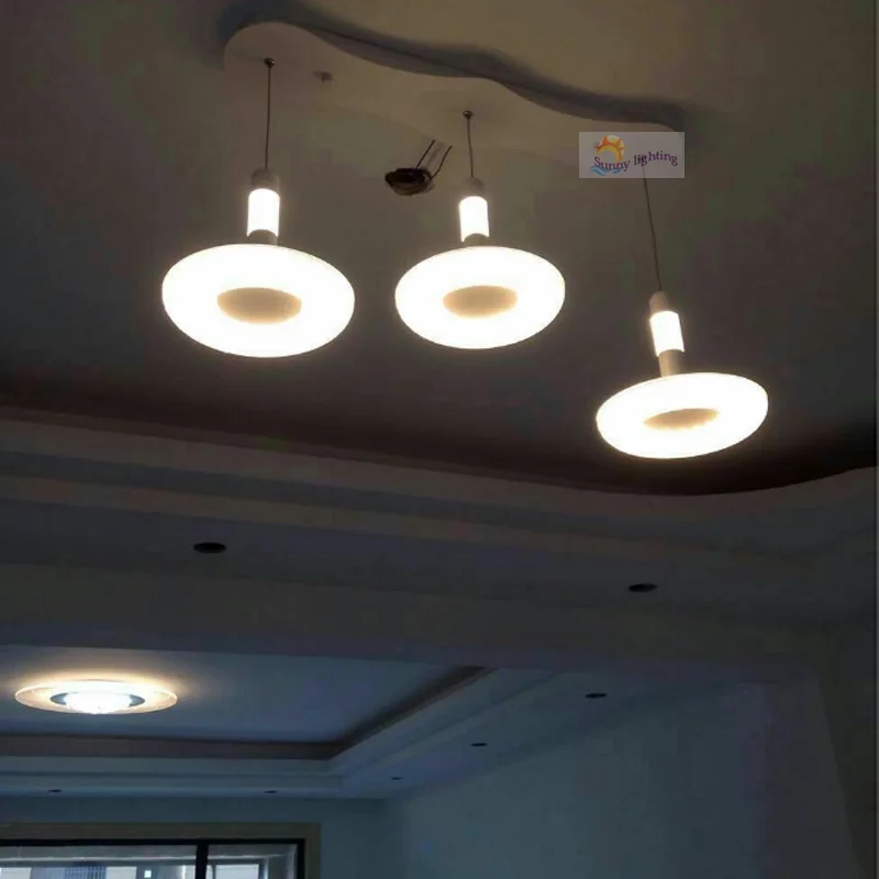 

Coffee shop Led strip pendant lamps for Kitchen Home office led pendant lights suspension lamp acryl Led luminaire hanging lamps