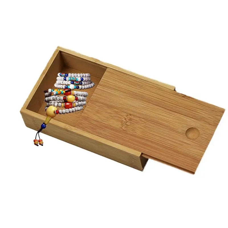 Bamboo Box Creative Desktop Organizer Wooden Storage Box Chess / Card / Playing Card Packaging Case 10.7*7.7*3.5CM view 4