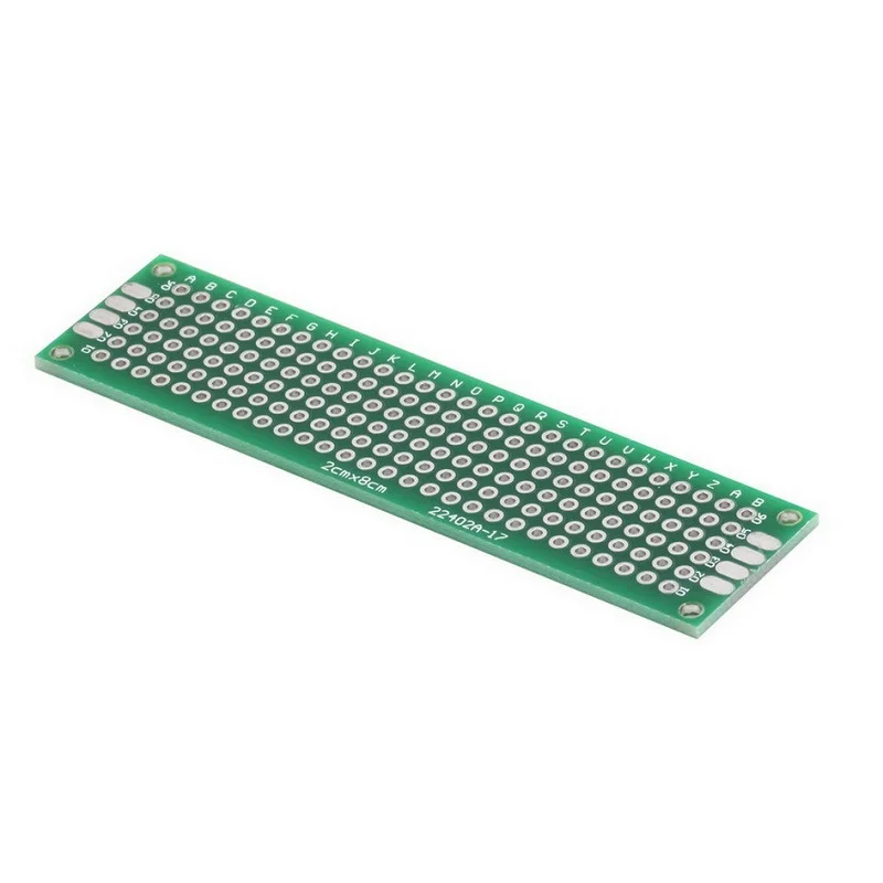 Glyduino 10PCS 2*8 CM Double Side Spray Tin Plate Universal Experiment Boards PCB Circuit Hole Hole Plate