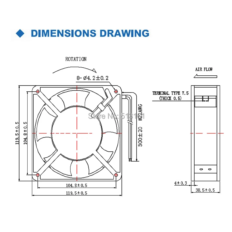 20 Stuks Gdstime Exhasut Fan 12 Cm 120 Mm 120 Mm X 120 Mm X 38 Mm Glijlager Ac 110V 120V Koelventilator