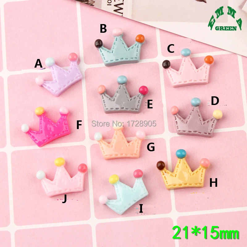 Crown Resin Cabochon Flat Back DIY Flat back Scrapbooking Accessories Embellishment Decoration Craft Making 21mm 20Pcs