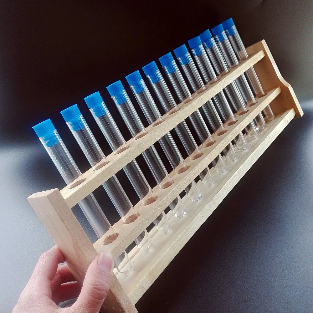 1pcs Wooden Test Tube Rack 12 Holes Holder Support Burette Stand Laboratory Test tube Stand Shelf Lab School Supplies