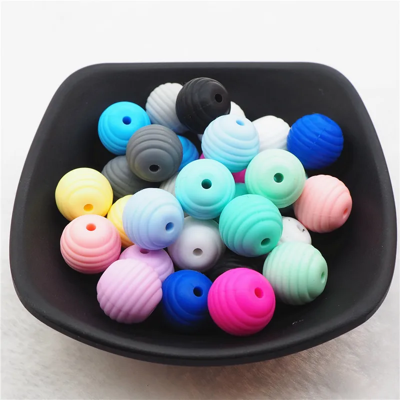 Chenkai 100pcs BPA Free Silicone Spiral Teether Beads DIY Baby Pacifier Teething Montessori Sensory Jewelry Making Toy Beads