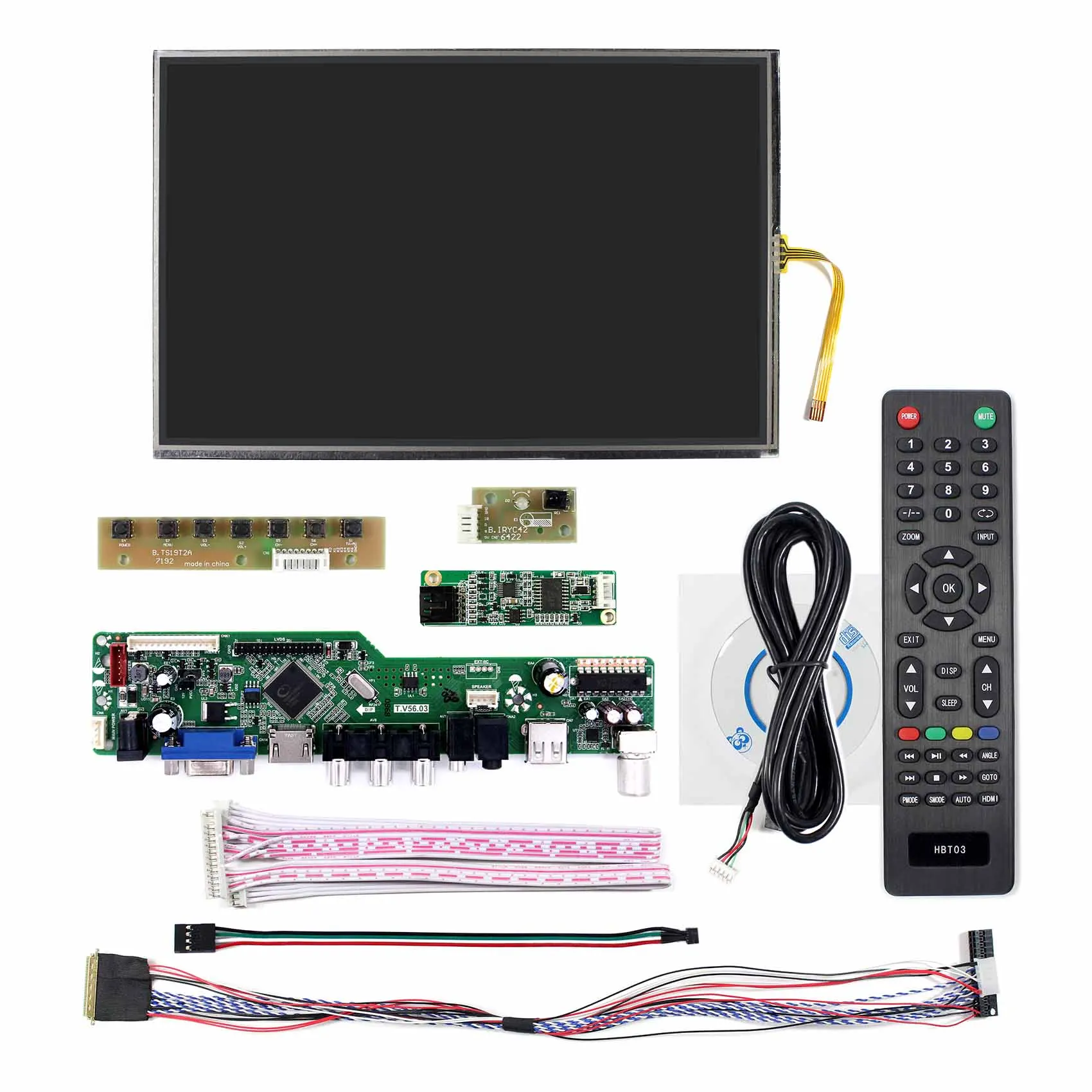 HD Serta VGA AV USB RF LCD Papan Bekerja untuk 10.1 "M101NWWB R6 1280X800 dengan Layar LCD 10.1 Inch sentuh Resistif Panel