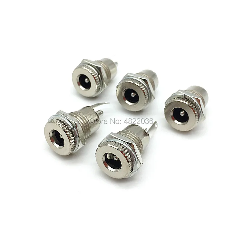 DC-099 5.5mm x 2.1mm 2.5mm DC Power Jack Socket DC099 Female Panel Mount Connector Metal 5.5*2.1 5.5*2.5