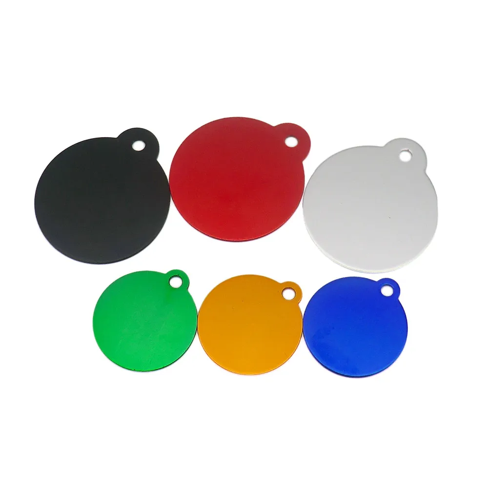 100 pcs Aluminum Cat ID Tag Round Tags Custom Engraved Tag For Dog Cat Pet Name Phone Number ID Tag Charm Personalized pet shop