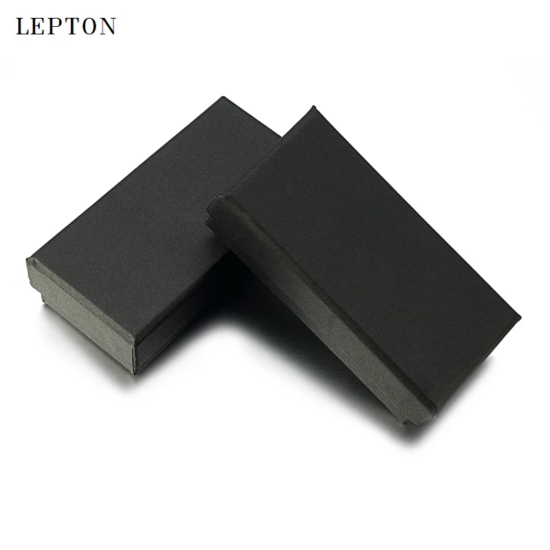 

Lepton Black Paper Tie Clips Boxes 15 PCS/Lots High Quality Black matte paper Jewelry Boxes Cuff links Carrying Case wholesale