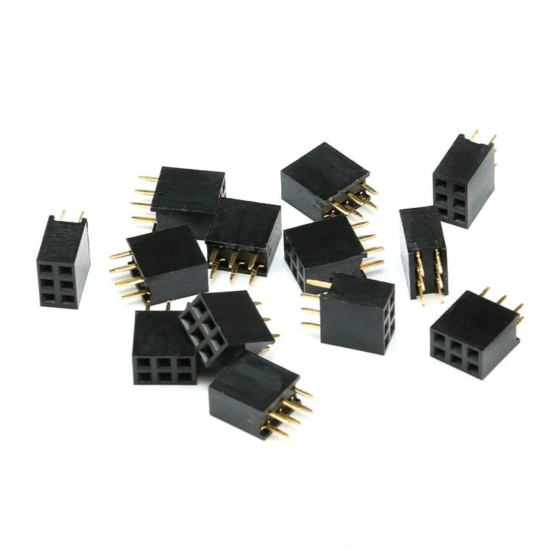 10Pcs 2.54mm 2x2/3/4/5/6/8/10/ 12/16/40 Pin Stright Vrouwelijke Dubbele Rij Pin Header Strip PCB Connector