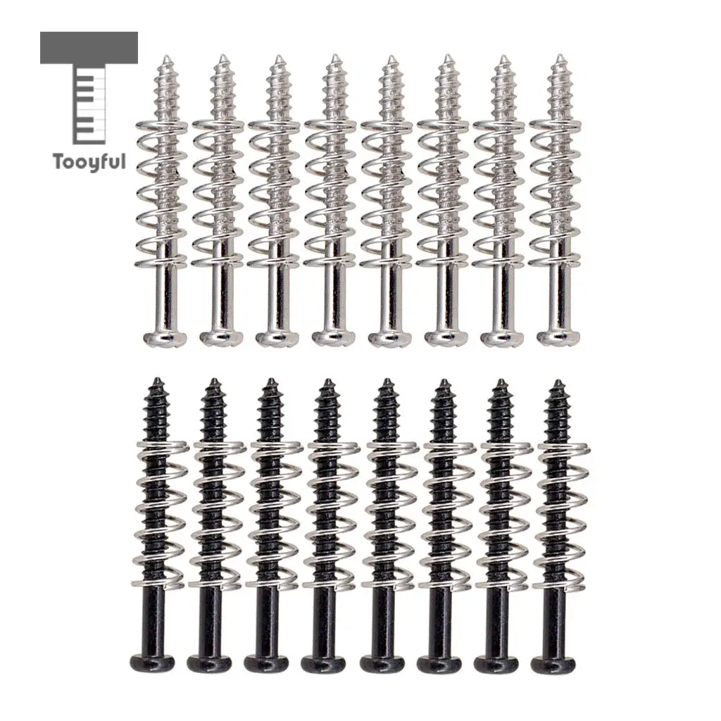 16Pcs Iron Humbucker Pickup Screws + Springs for Strat Telecaster Electric Bass Guitar Repacement Parts