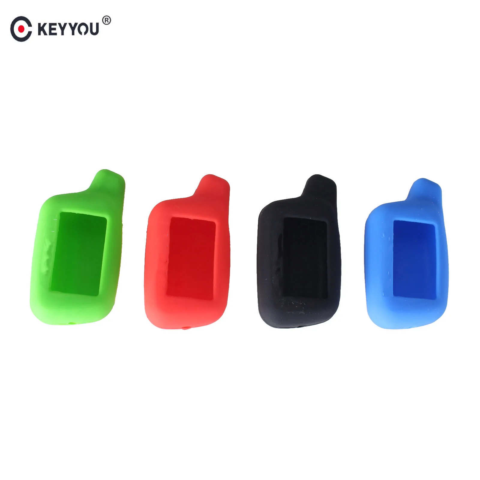 KEYYOU 4 Buttons Candy Silicone Car Key Fob Case For Tomahawk X5 2-Way Car Alarm System LCD Remote Control Keychain Cover Shell