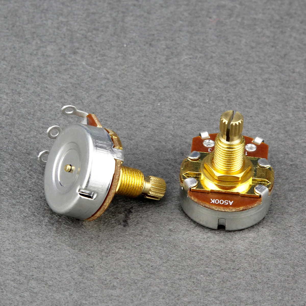 FLEOR 10 stücke Lange Split Shaft Gitarre Potentiometer Töpfe A250K /B250K/ A500K /B500K Potentiometer Wählen für Bass gitarre Teile