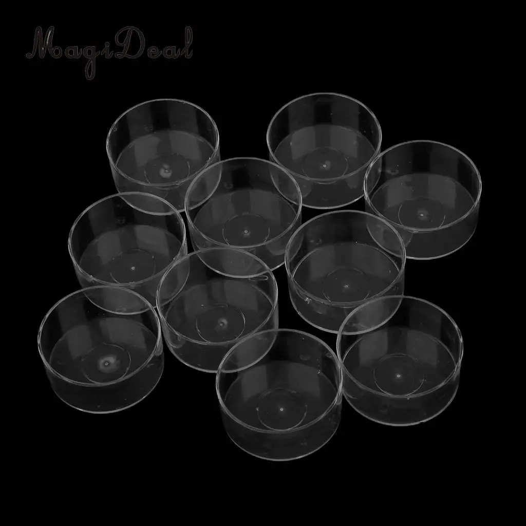 MagiDeal 10 Pieces Clear Wax Containers Candle Tealight Cups Plastic for use with Scented Candles