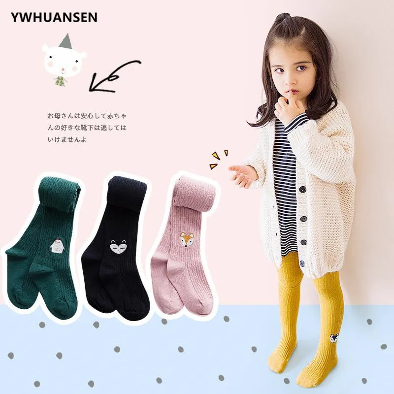 YWHUANSEN primavera autunno lavorato a maglia bambini collant cotone doppio ago collant per ragazze carino animale neonata vestiti invernali