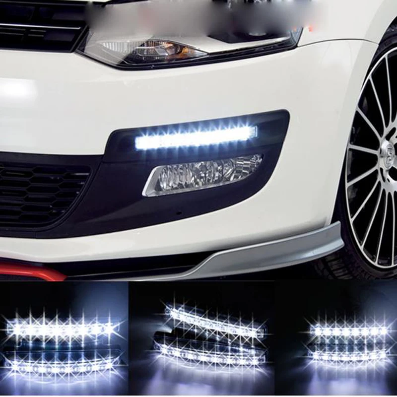 1pc Universal Car LED Light 12V 8LED Car Daytime Running Fog Lamp Car Driving Light Super Bright White Light Auxiliary Lamp