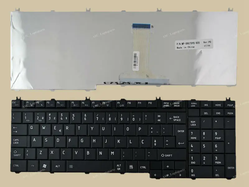 

New PO Portuguese Teclado Keyboard for TOSHIBA Satellite A500 A500D A505 A505D P500 P500D Laptop Black