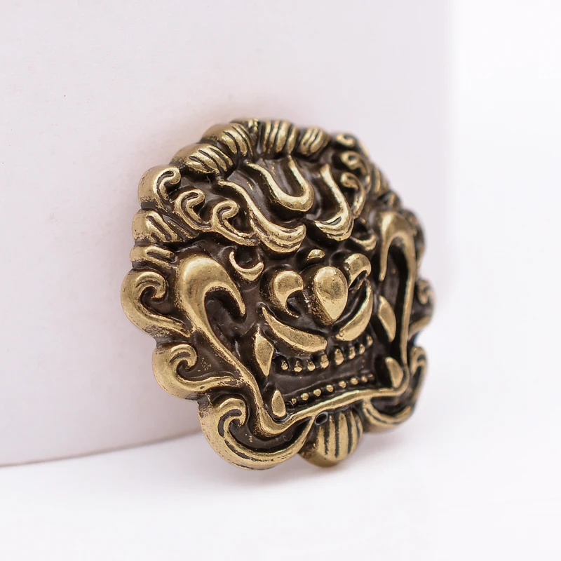 10pcs 33*33mm Chinese Dragon Head Leather Craft Brass Button Decoration Studs Set Wallet Horse Saddles Keychian Screw Back