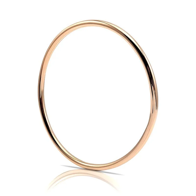 Stainless Steel Round Woman Jewelry Bracelets Bangle Silver color Rose Gold Simple Matel Size 65mm