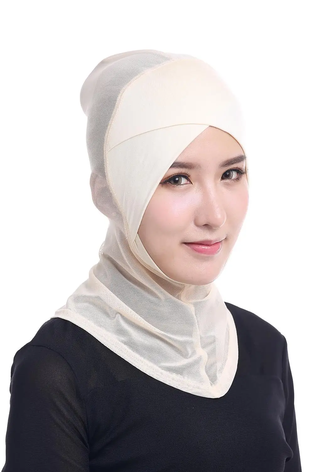 Niqab Hijab Muslim Women Solid Color Stretch Head Scarf Wrap Turban Islamic Underscarf Bonnet Overhead Headwear Inner Cap Ninja