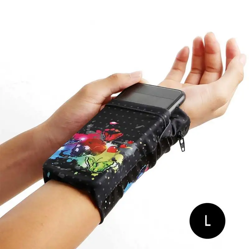 New Men Women Sports Mobile Phone Arm Bag Running Hand Bag Wrist Bag Double Side Wrist Wallet Pouch Wrist Support Pocket