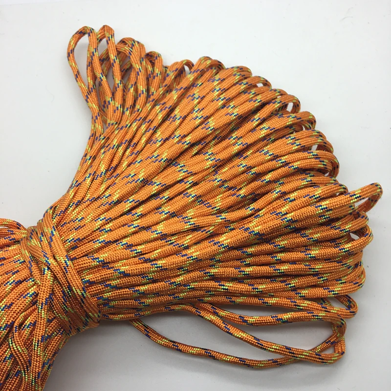 10yds/Lot Mxi color Paracord Bracelets Rope 7 Strand Parachute Cord CAMPING HiKING #Orange+yellow+blue