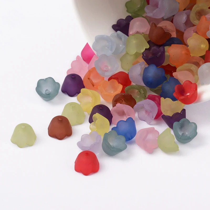 1900pcs/lot Frosted Flower Acrylic Bead Caps DIY Fashion Jewelry Spacer Beads Jewelry Findings 500g Hole 1.5