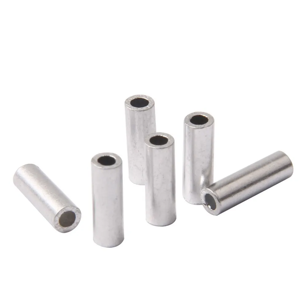 Hyaena 100pcs Single Barrel Crimp sleeves Aluminum Fishing Line tube Crimping sleeve for Bait rig Fishing Tackle Connector