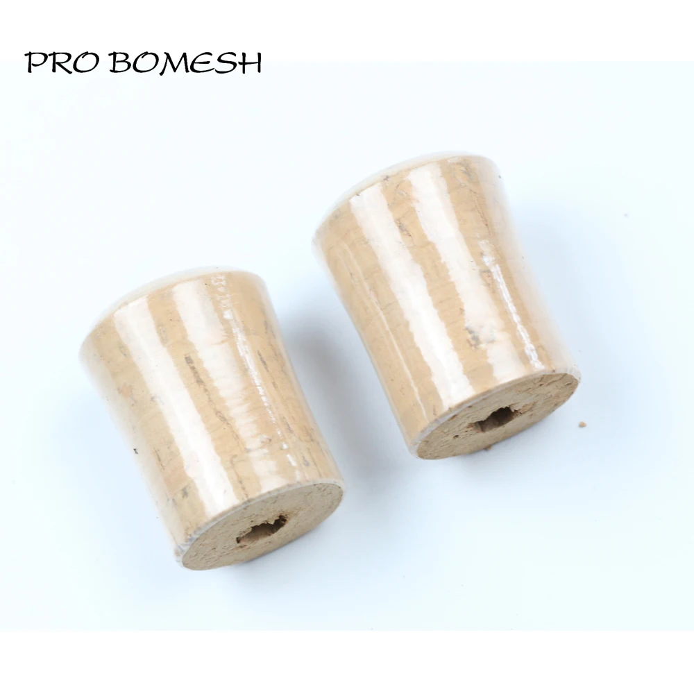 Pro Bomesh 1 Set AA Grade Cork Handle Wood Spinning Cast Reel Seat Set Rubberized Cork Fighting Butt Cap DIY Trout Rod Accessory