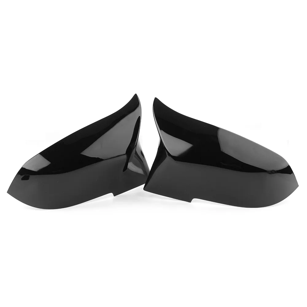 Car Rear View Side Mirror Cover Trim For BMW F20 F21 F30 F31 F32 F34 F36 X1 E84 F87 M2 Glossy Black ABS Plastic 2PCS