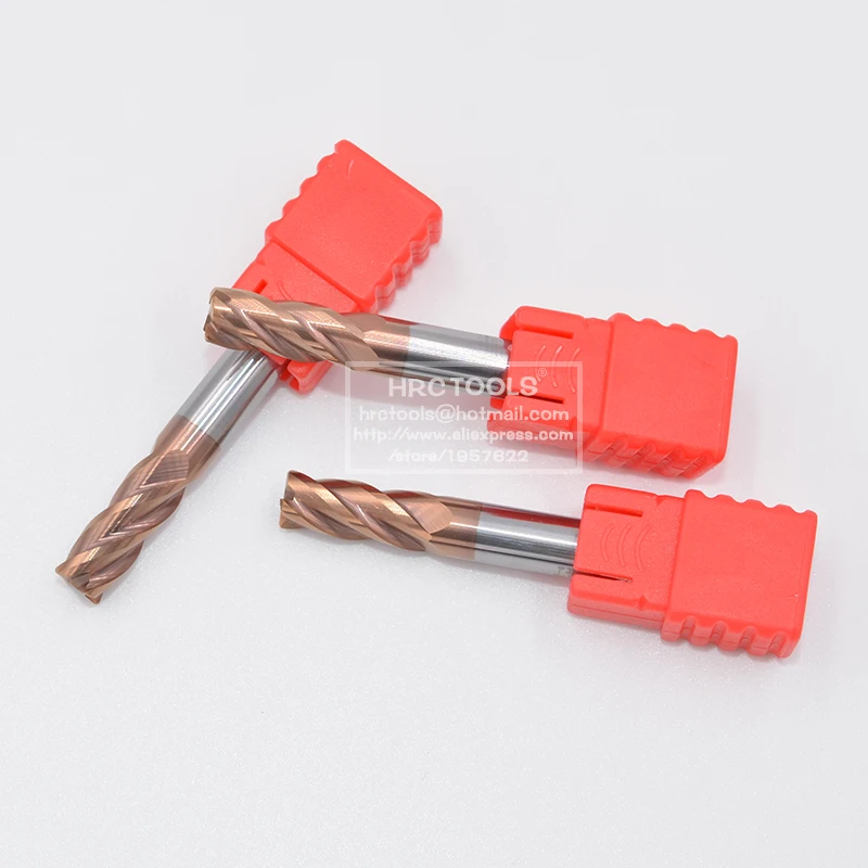 2 pçs hrc55 carboneto sólido de tungstênio cnc nariz canto raio endmill r0.2 r0.5 r1.0 longo pescoço curto flauta bola nariz fresa