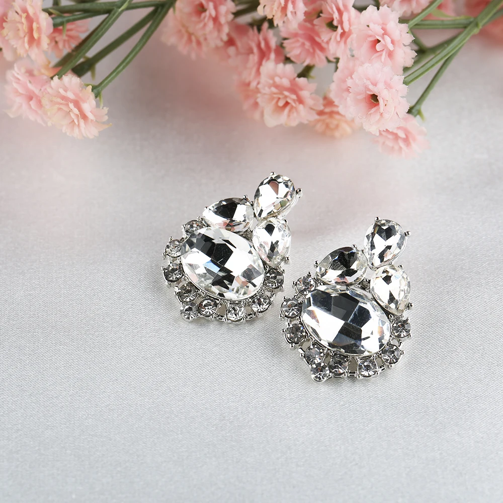 VEYO Round Crystal Stud Earrings For Woman Trendy Cute Rhinestone Stud Earring Fashion Jewelry Gift