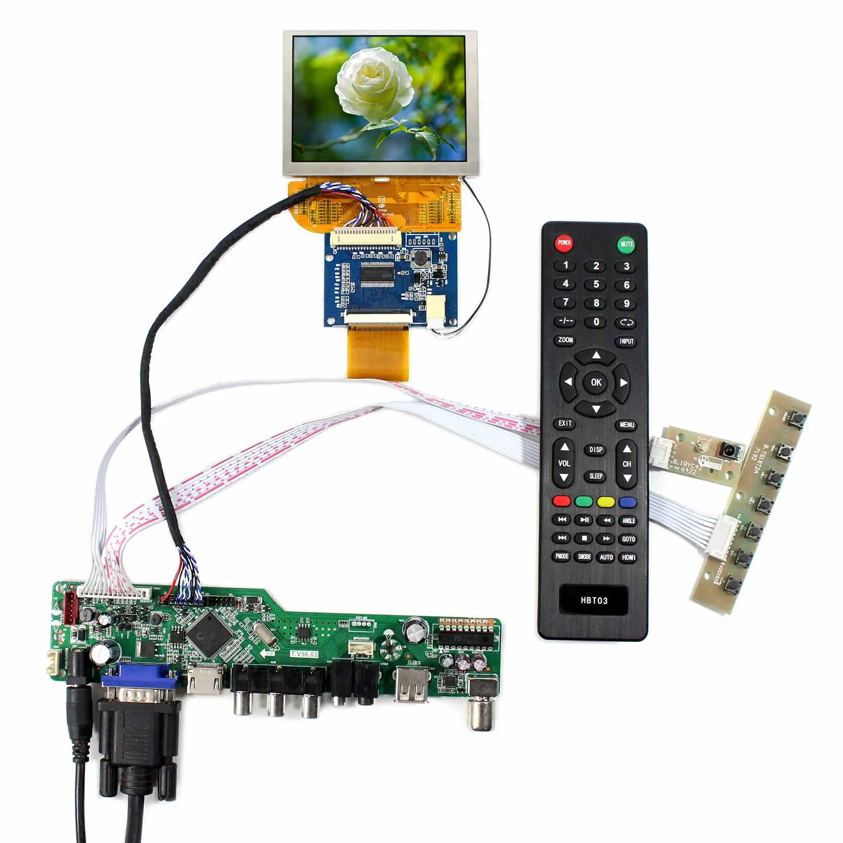 

H DMI VGA AV USB LCD Controller Board 3.5inch 800x600 VS035SD1 LCD Screen 50pin FPC Connector Backlight WLED