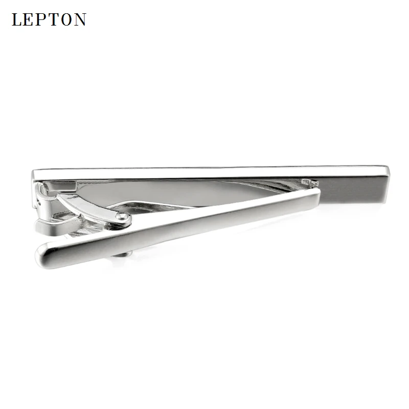 Hot Mens Skinny Tie Clip Pins Short Silver color Metal Necktie Tie Bar Lepton Men Chrome Clamp Stainless Steel Plain Tie Clip #1