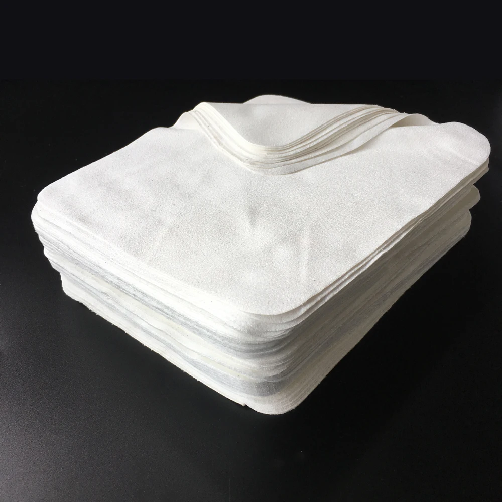 Kachawoo 100pcs White Color Sea Island Microfiber Cloth Glasses Cleaning Cloth Suede Lens Cleaning Wipes Accessories