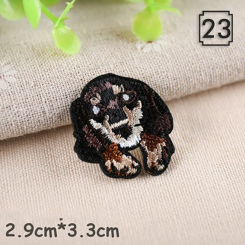 PGY 30 Design Small Animal Wolf Head Patchwork Patch Embroidered Patches For Clothing Iron On Appliques For Shoes Bags Badges