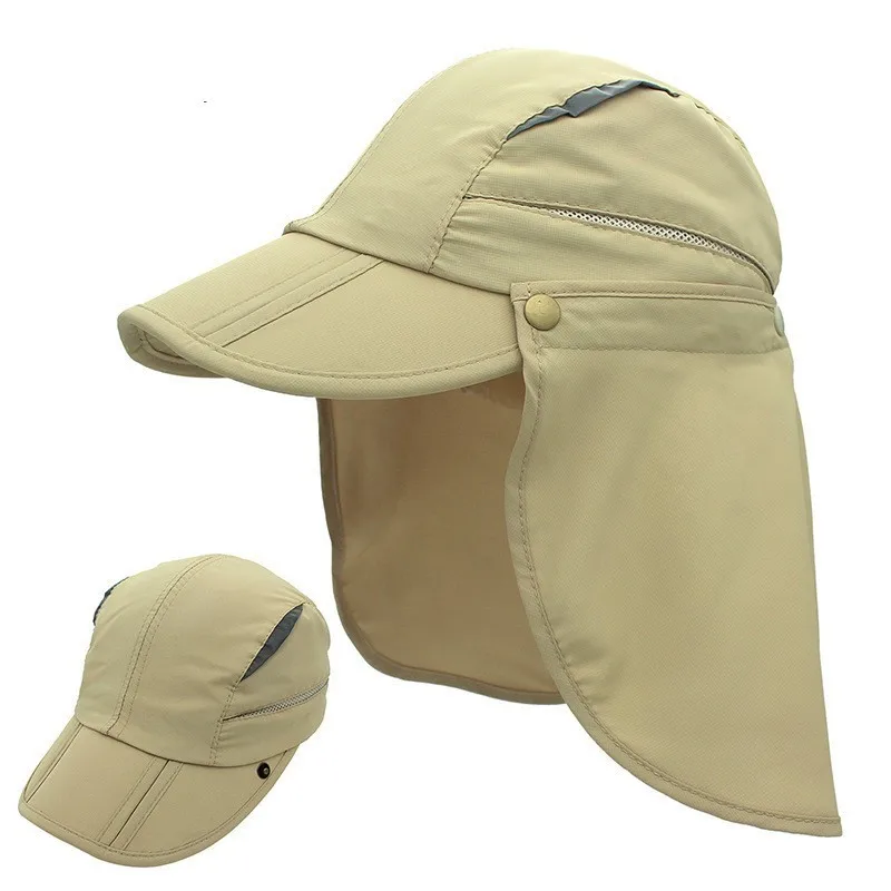 Outdoor Sport Detachable Sun Hat Men Women Go Fishing Climbing Riding Breathable Sunscreen Neck Sunshade Reflective At Night Cap