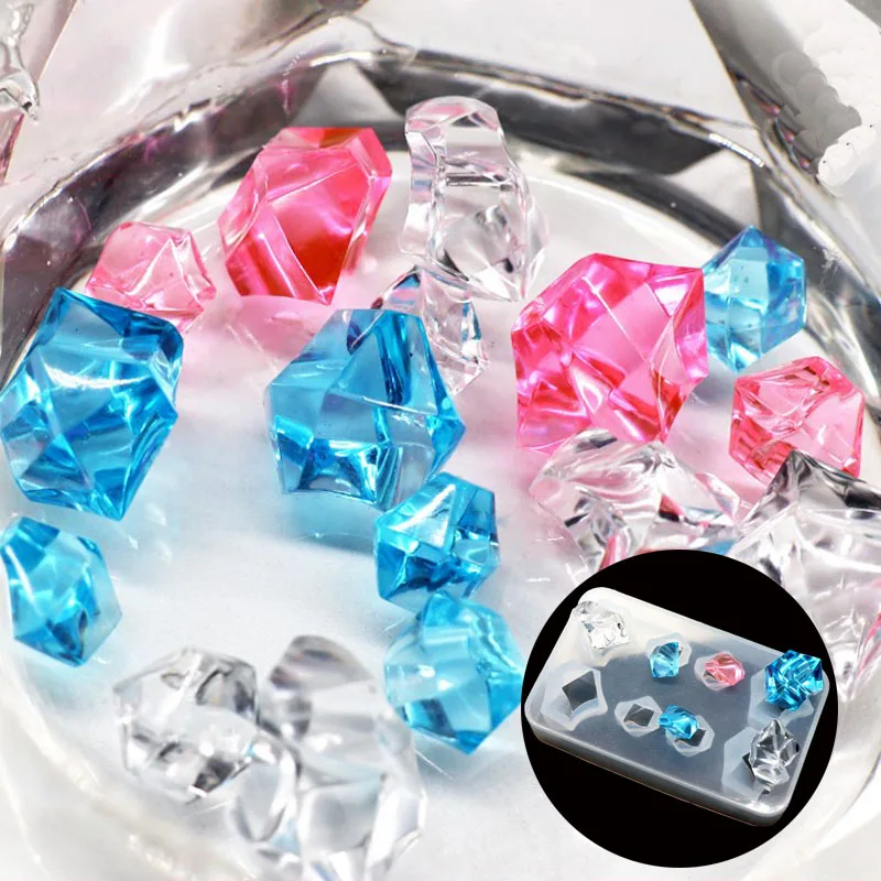 1PC Ice Cube Diamond Shaped Jewelry Tool Jewelry Mold UV Epoxy Resin Silicone Molds for Making Jewelry