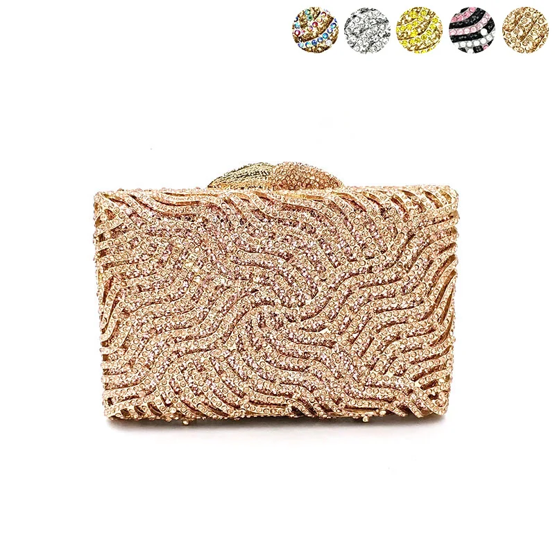 

On sale Luxury design elegant bridal wedding party fashion purses women diamonds small clutches rhinestone bag crystal clutches