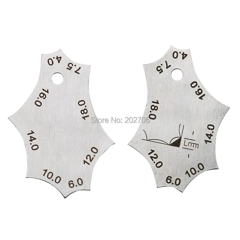 2pcs Pocket Fillet Weld Gauge weld ruler 2pcs Chain set Welding Gauge key weld surface joint inspection gauge