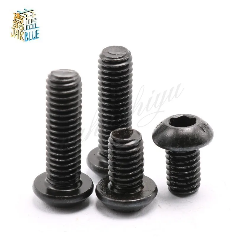 50pcs 20pcs 10pcs 5pcs Grade10.9 Button Head Screw ISO7380 M2 M2.5 M3 M4 M5 M6 M8 Hex Socket Round Button Head Screws