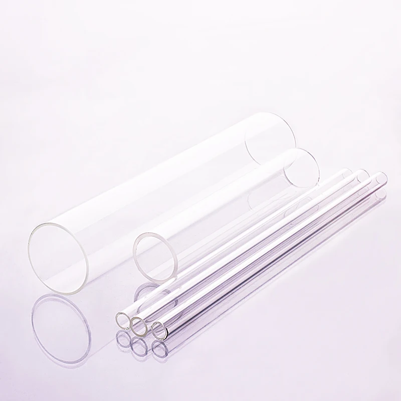 High borosilicate glass tube, O.D. 55mm, Thickness 4.5mm, L. 500mm/750mm/1000mm, High temperature resistant glass tube