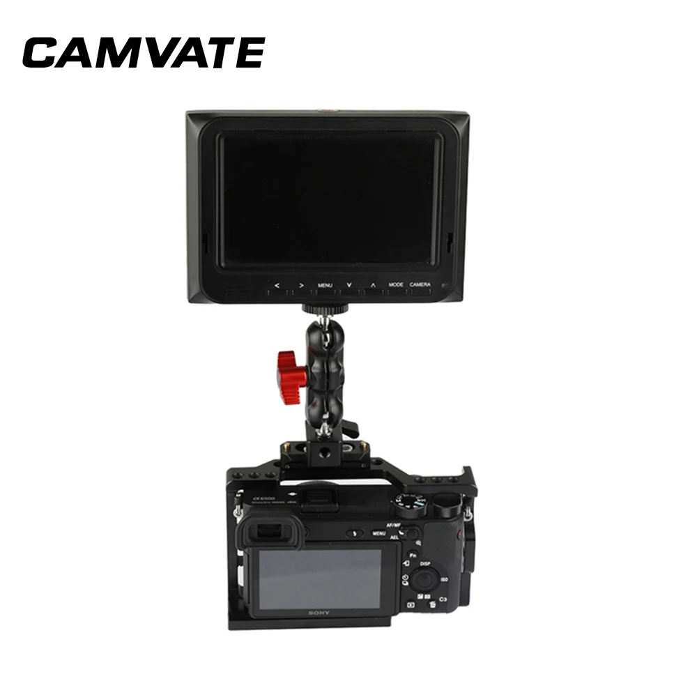 Braccio articolato con testa a sfera CAMVATE con doppio supporto a vite da 1/4 "-20 e morsetto NATO per Monitor, luce Video, Flash, montaggio del microfono