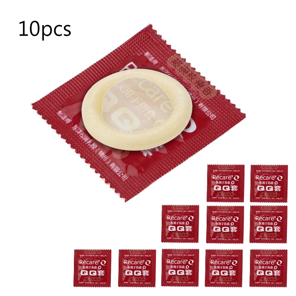 OLO 10 Pcs/set Latex Condoms Sex Toys for Women Female Masturbation Vagina Stimulation G Spot Flirt Finger Sleeves Adult Product