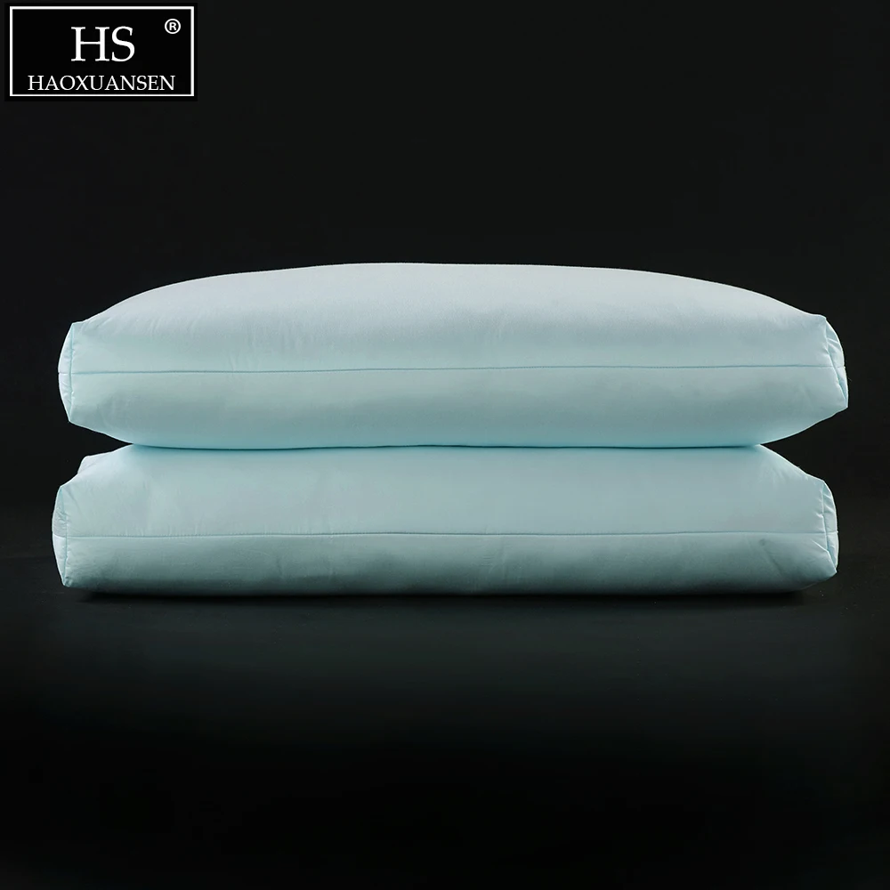 Nordic Style Design Light Blue Pillow White Goose Down 700 Fill Power 60S Fabric Bedding Sets My Pillow 2019 3D Neck Protection