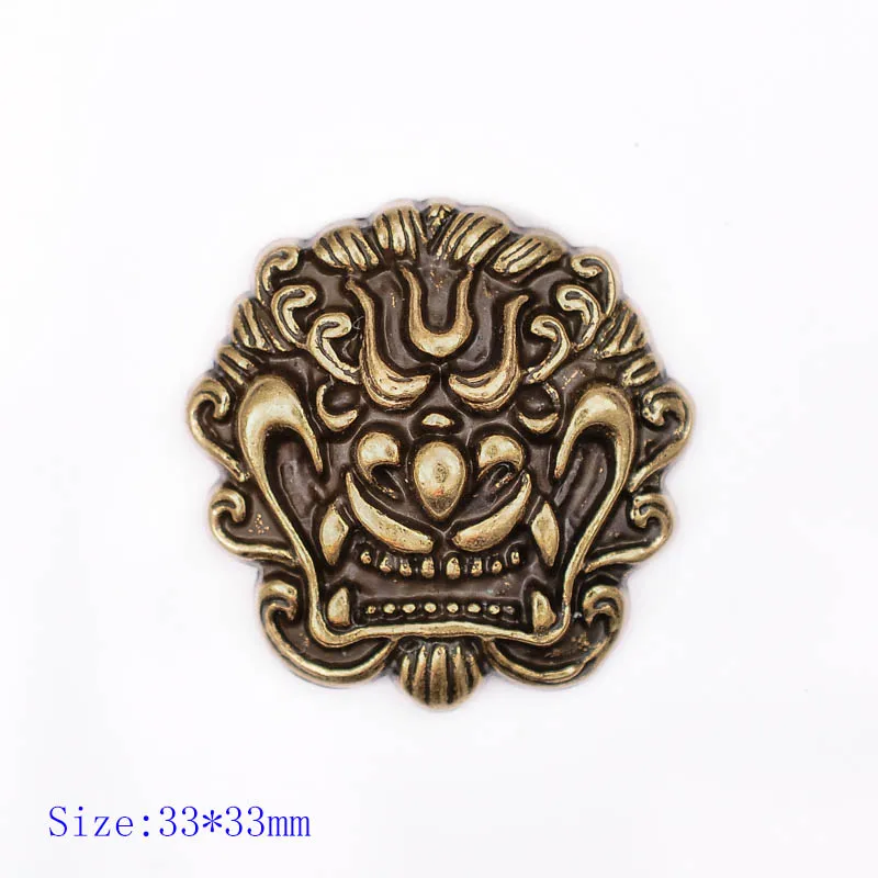 10pcs 33*33mm Chinese Dragon Head Leather Craft Brass Button Decoration Studs Set Wallet Horse Saddles Keychian Screw Back