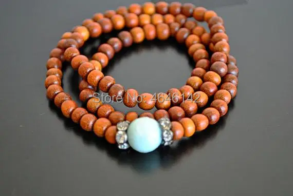 Multilayer 108 Wood Beads Bracelet Tibetan Buddhist Mala Buddha Charm Rosary Bracelet Yoga Wooden For Women Men Jewelry