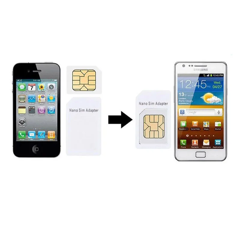 50 Uds 4 en 1 adaptador de tarjeta SIM para iPhone 5 nano sim adaptador tarjeta SIM adaptador de tarjeta sim completo para teléfono Droshipping