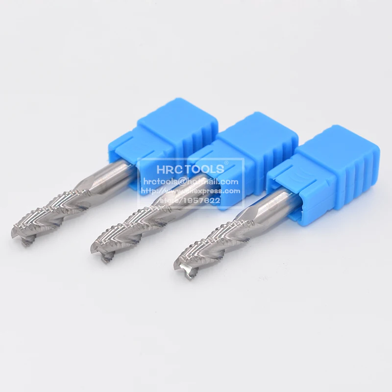 P1-d6x18Hx50L HRC55 Soild Carbide Roughing Endmill Spiral Cutting Tools 3 Flutes CNC Router Bits Wave Edge for Aluminum