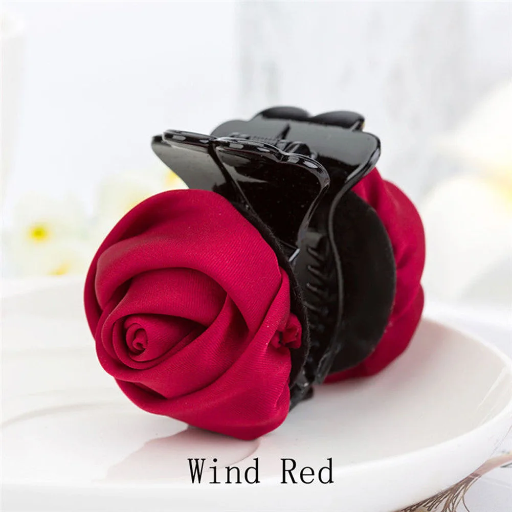 Fashion Rose Flowers Hair Claws Clips For Women Girls Pink Sweet Hair Crab Clamp Hairpins Hairgrips Hair Accessories For Gifts